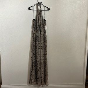 Long formal Jessica Simpson two layered snake print dress